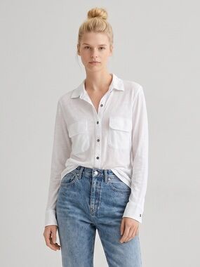 Pati de St Barth pima collection Button-Up Shirt. Linen/ PERU pima cotton. XL